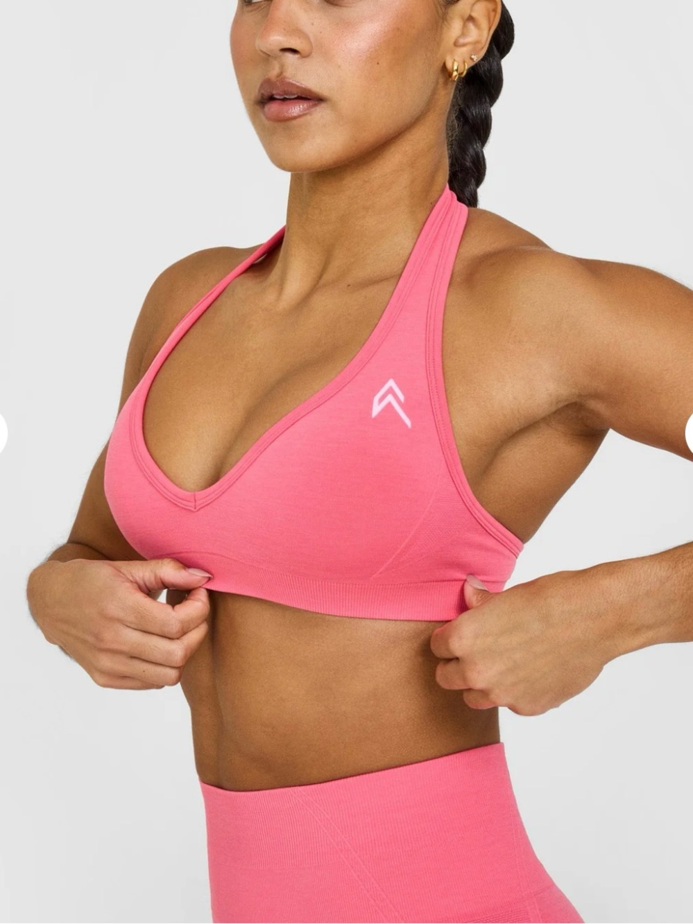 Oner Active Pink Seamless V-Neck Sports Bra